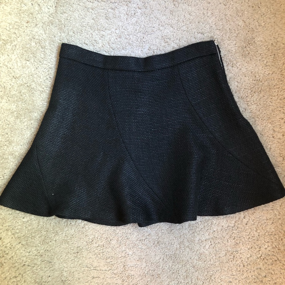 Zara Black Twill Mini Skirt